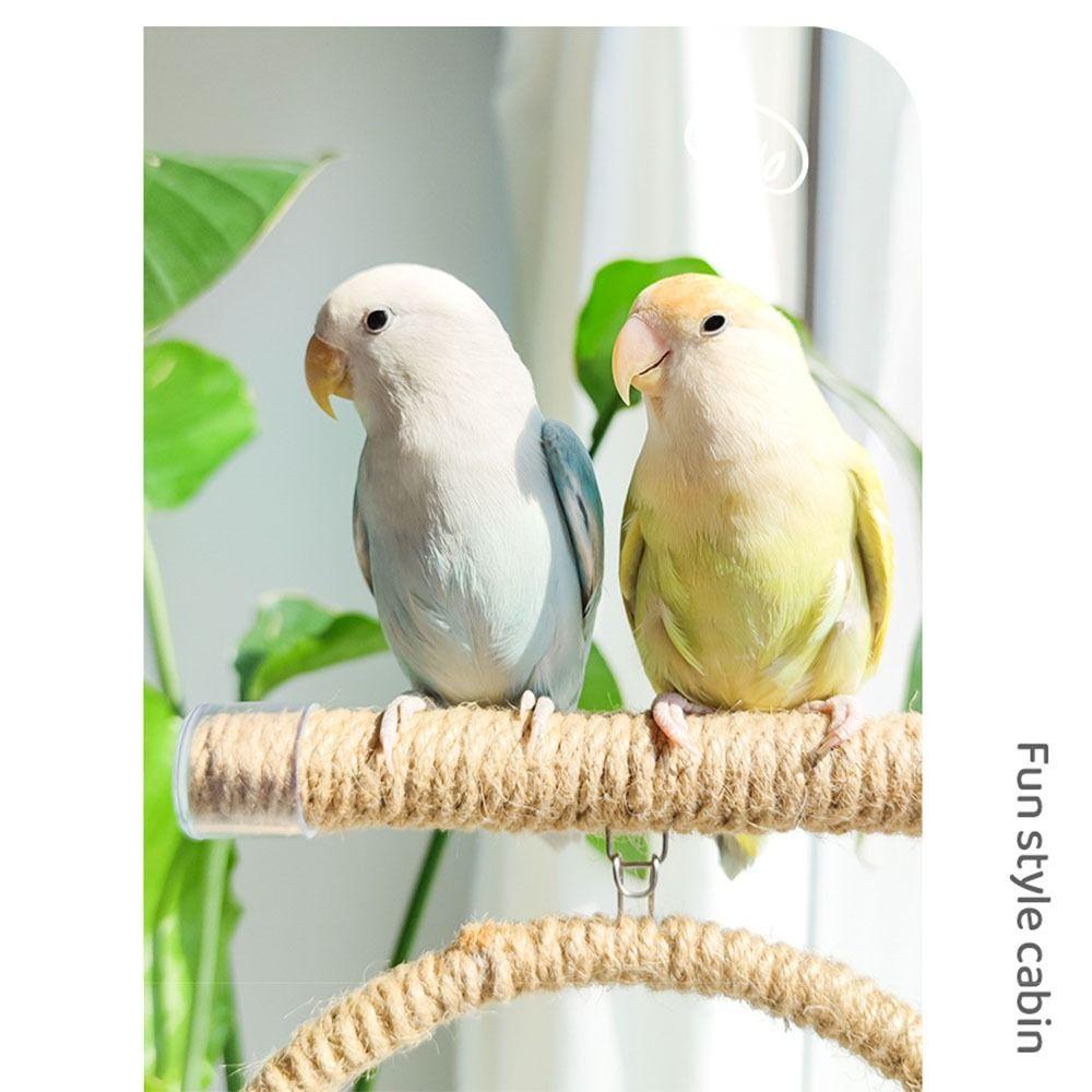 Linen Rope Bird Toy Swing Set Suction Cup Bird Claw Beak Grinding Bar  Climbing Exercise