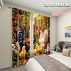 2pcs, Curtains  print Garden Rooster Farm Versatile 100% Polyester (without rod) Gifts Use for Bedroom, Contemporary Style