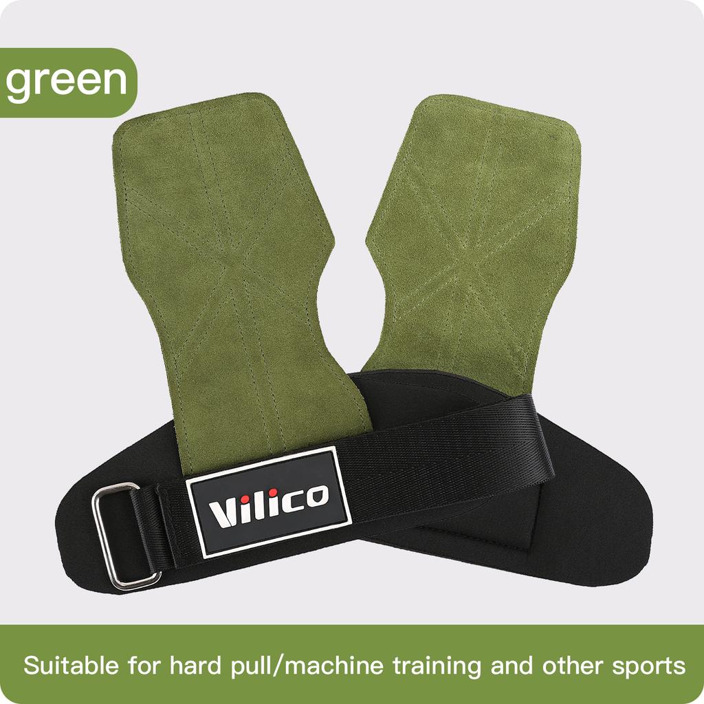 Gym Gloves Weightlifting Cowhide Leather Anti-Slip Breathable for Fitness Training Workout Pull-up Deadlift Palm Protection