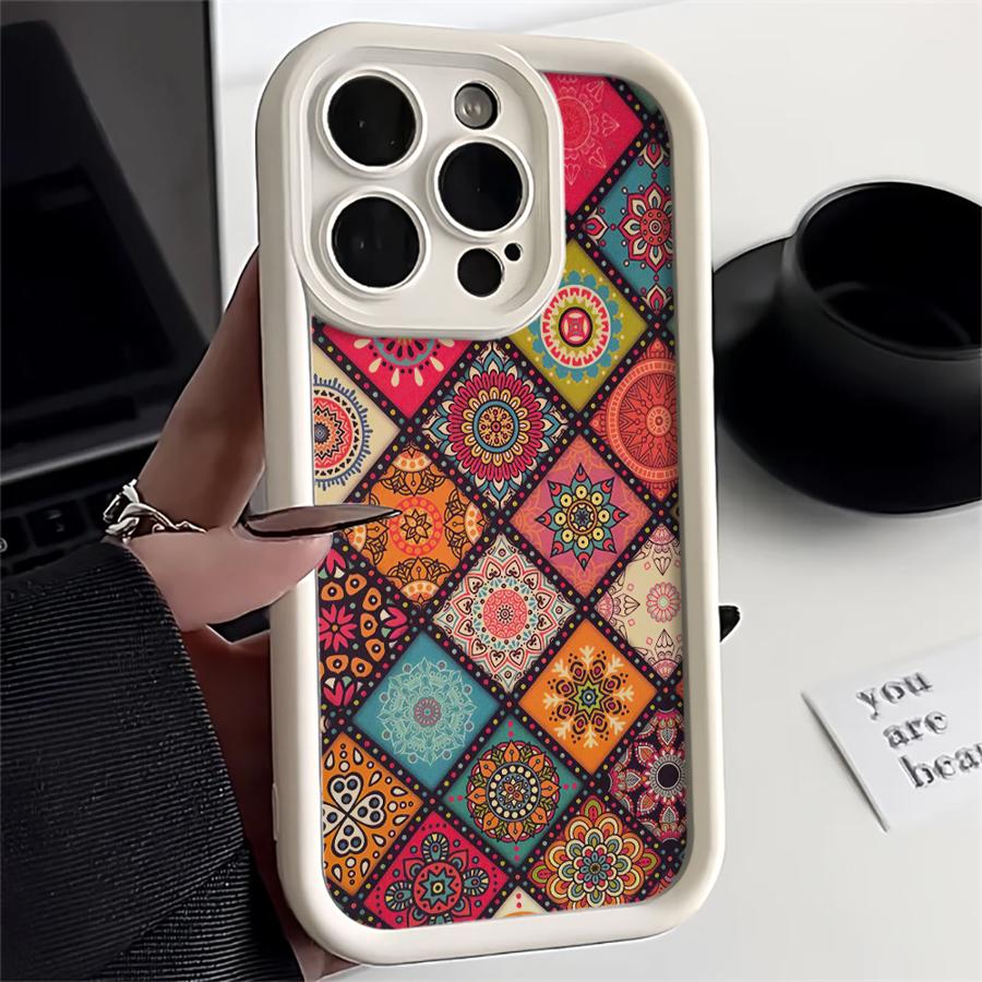 Retro Bohemian Style Phone Cover Case for iPhone 17 Pro Max 17e 16 12 Pro 14 13 11 Air 15 Plus