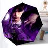 1 st Woensdag Addams Gotische Horror Gepersonaliseerde Naam Automatische Vouwparaplu, Duurzaam Plastic & IJzer, Lichtgewicht voor Buiten Dagelijks Gebruik S1230014