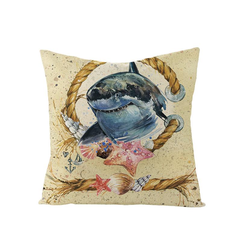 Home Marine Life Polyester Printed Pillow Case Combination Car Pillow Cushion Cover