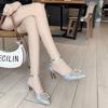 Thick Heel Fairy Style with Skirt Sandals 2025 New Summer Word with Pointed High Heels Female
