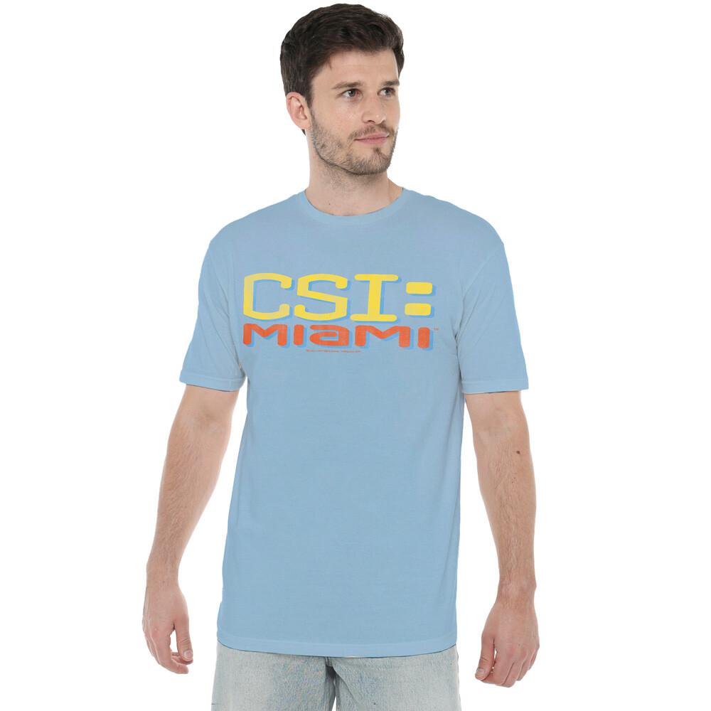 Csi Miami Logo Distressed T-Shirt S-2XL Light Blue XXL