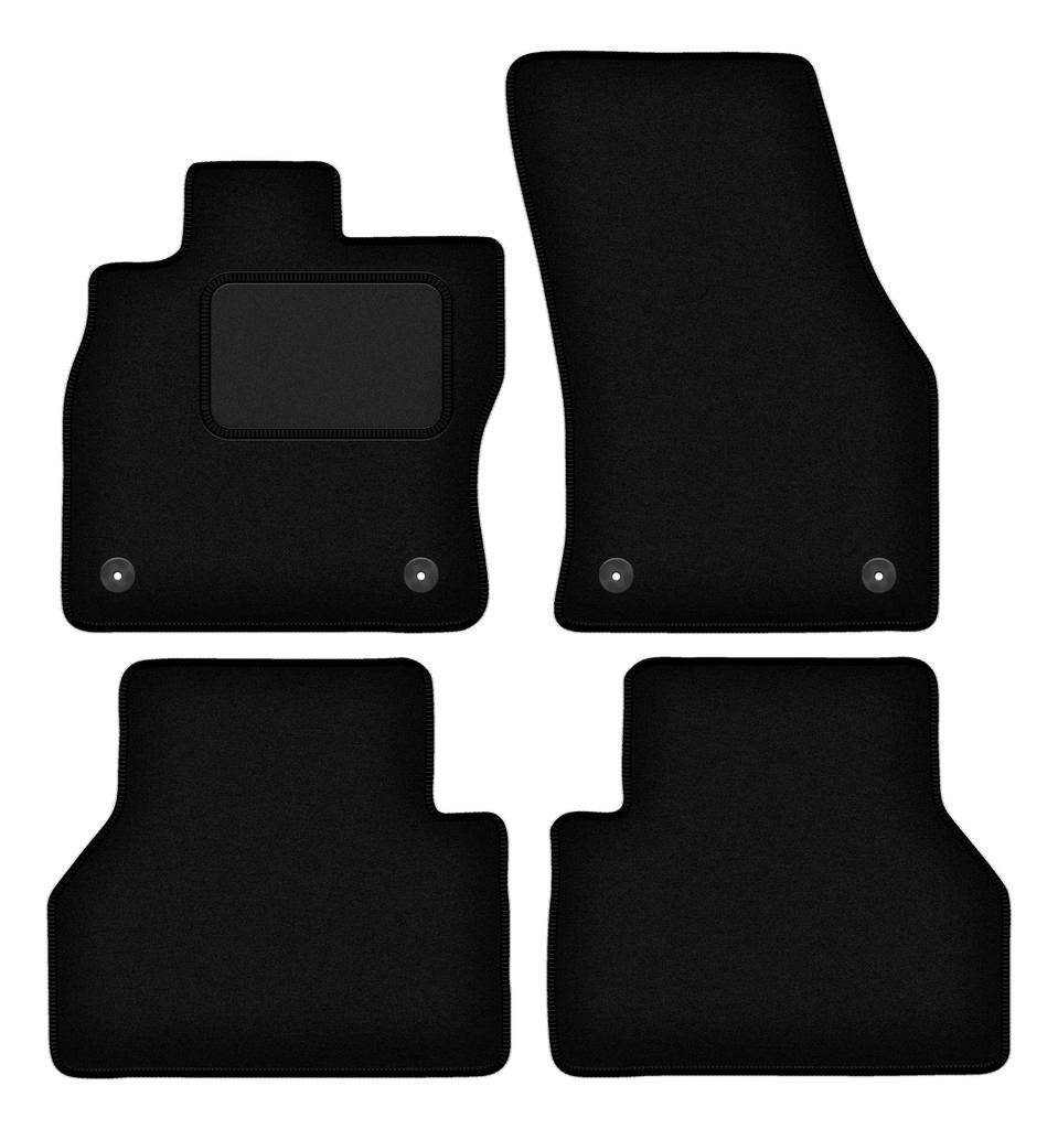 Black velour floor mats for: Volkswagen Caddy IV kombivan (2020-)