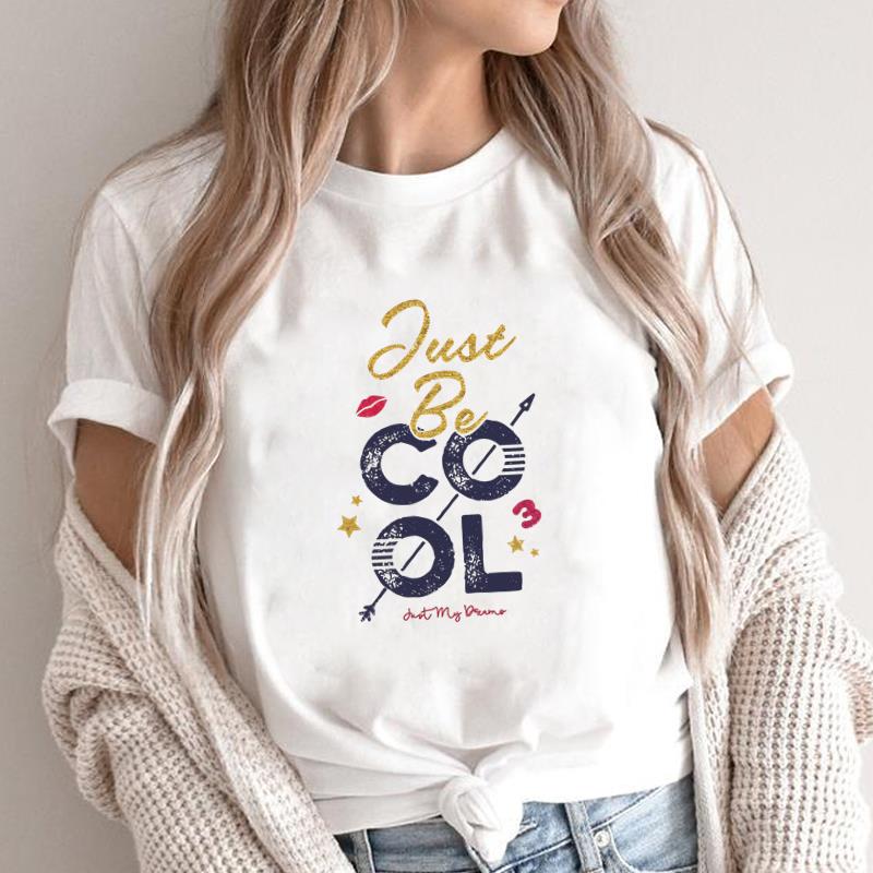 (Asian Size) love style letter Fashion Female Casual Clothing Graphic Tee Women's Top Print O-neck T Short Sleeve T-shirts