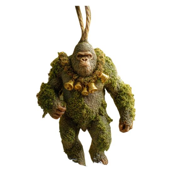 Sasquatch Christmas Ornament 2D Flat Acrylic Hanging Charm Xmas Tree Decoration Festive Gift for Surf Lovers