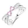 Women's 925 Sterling Silver Cocktail Ring, Set with Zircon Heart-shaped Wedding Jewelry 2025