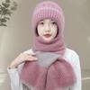 New Wool Hat Women's Autumn and Winter Fleece Thickened Scarf Integrated Snow Hat Squirrel Fleece Warm Internet Celebrity Hat