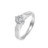 S925 Sterling Silver Romantic Simulated Diamond Open Band Ring for Women - Elegant Gift for Girlfriend.