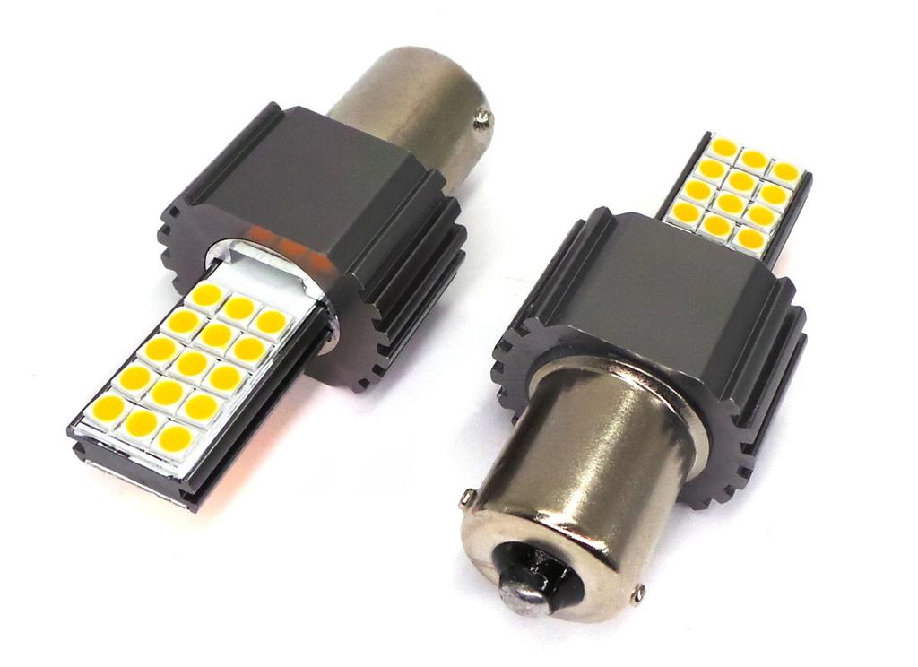 LED Bulbs 2x P21W, BA15S 12-24V CANBUS Orange New, Off-Road