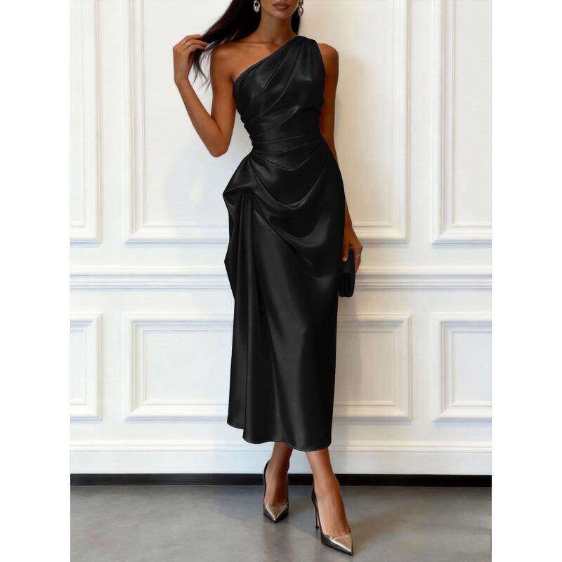High Elasticity Satin Sleeveless Long Dress