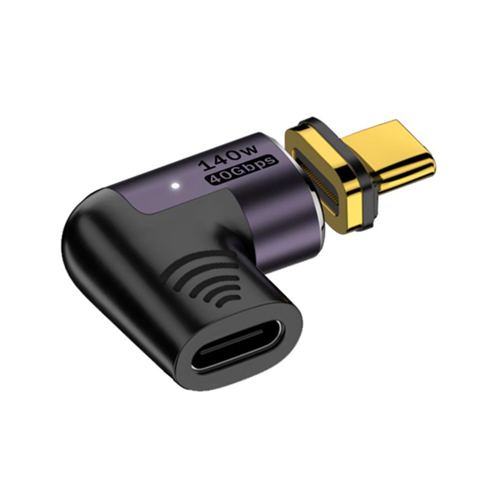 

Angled 140W 5A Magnetic USB 4.0 Type-C Male to Female 40Gbps Data OTG Adapter As Shown A