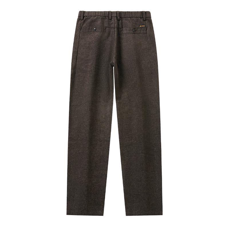 Pantaloni bărbătești de iarnă din lână șenilă elastici business casual - Antirid, fără călcare, calzi, groși și drepți.