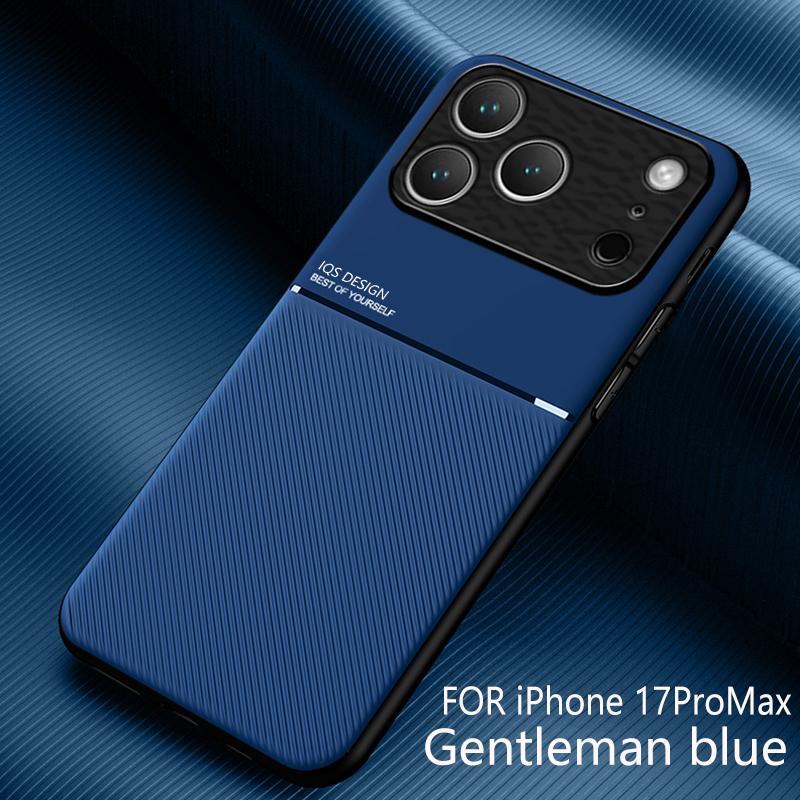 Ultra Thin Matte Leather Phone Cases For iPhone 17 Pro Max Air 14 15 Plus 13 12 Mini 11 16 Pro Magnetic Car Holder Protect Cover