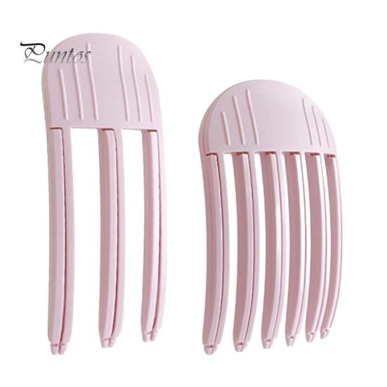 

2 шт. пушистая расческа для волос, натуральная расческа с выпуклым краем, зажим для объема, портативная дорожная расческа для укладки челки от горячего ветра для женщин и девочек, аксессуары для волос светло-розовый