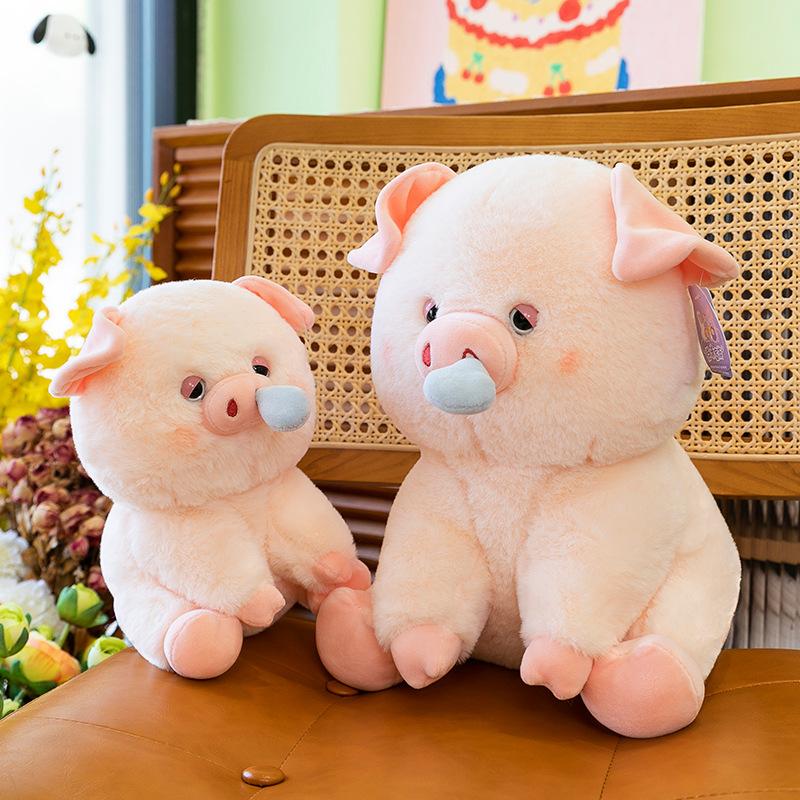 Snot-snot Pig Doll Large Size Sleeping on The Bed and Pillow Accompanying Doll Company Birthday Gift