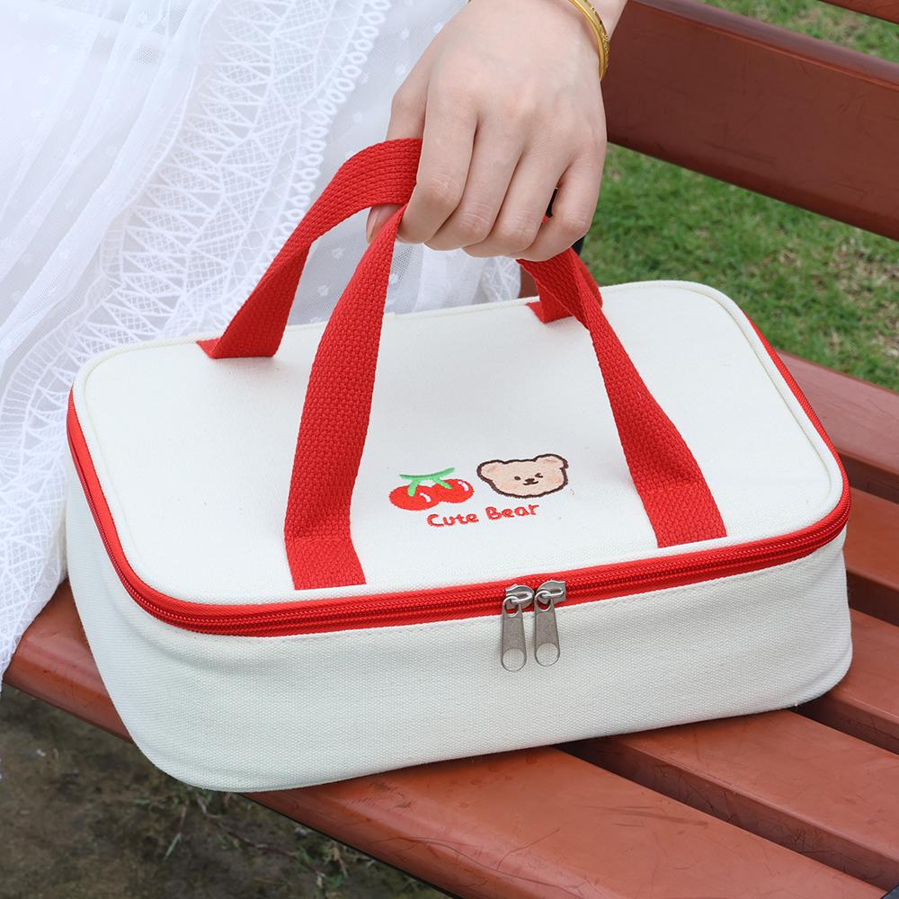 Large Capacity Worker Student Bento Bag Cartoon Lunch Box Bag Aluminum Foil Thickened Insulated Food Box Portable Thermal Bag