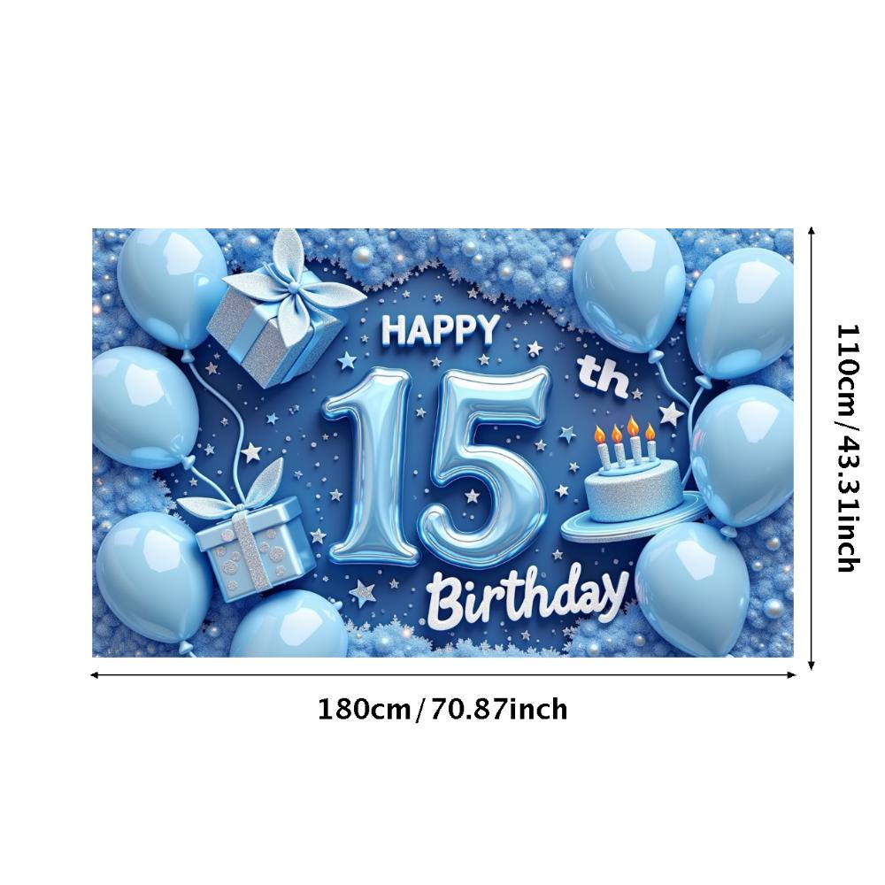 

Синий цвет 15-летие украшение для вечеринки баннер на день рождения баннер на день рождения для особого случая украшение для помещения подростковое празднование