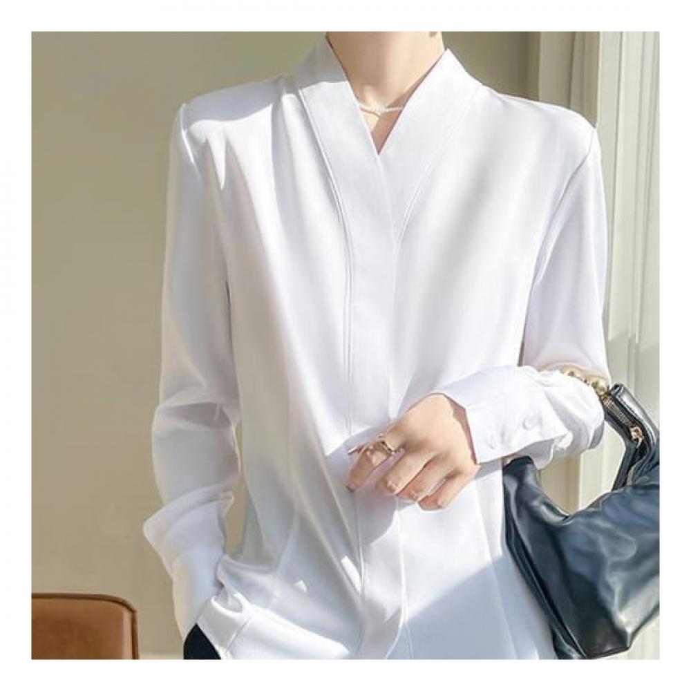 NaVaVa Women Solid V Neck Long sleeVe Blouse Nb1993