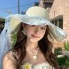 Womens Summer Sun Hat With Lace Edging For Beach Vacation Protection
