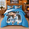 Set Biancheria da Letto Stampato 3 Pezzi Modello Lionel Messi Lenzuolo Federa per Decorazione Camera da Letto
