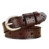 Women'S Belt Genuine Leather Genuine Cowhide Retro Hollow Simple Casual Fashion Decorative Belt Wear-Resistant