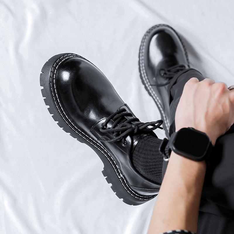 Herren Herbst Kleine Lederschuhe Neue Mode Plateau Neuer Trend Vielseitige Japanische Koreanische Business Casual Schuhe Anzug Herrenschuhe