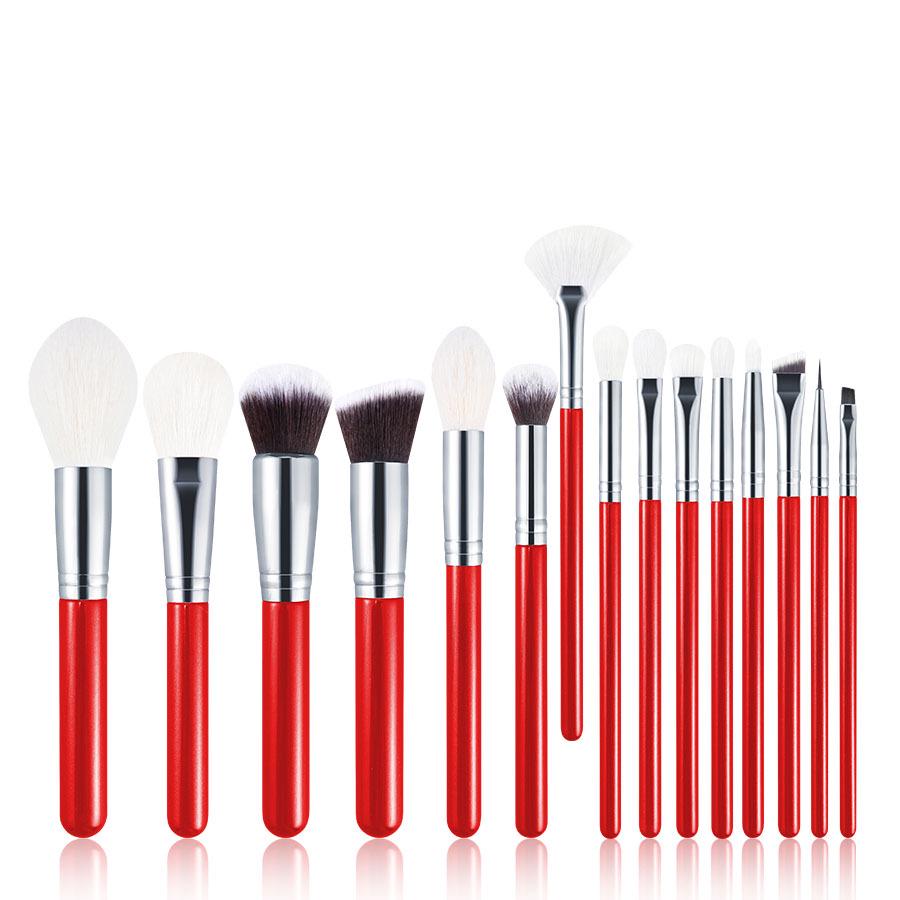 Cangzhou 15-Piece Animal Hair Makeup Brush Set: Eye Shadow & Foundation Brushes
