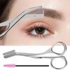 1Pc Stainless Steel Eyebrow Scissors with Eyebrow Comb Makeup Scissors Eyebrow Trimming Knife Hair Remover Shaver Tool
