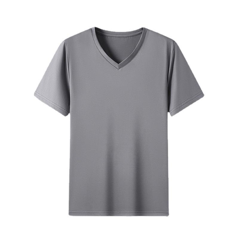 

Футболка с короткими рукавами, мужская однотонная летняя футболка с v-образным вырезом, новая повседневная рубашка для молодежи и среднего возраста, модные мужские рубашки XL