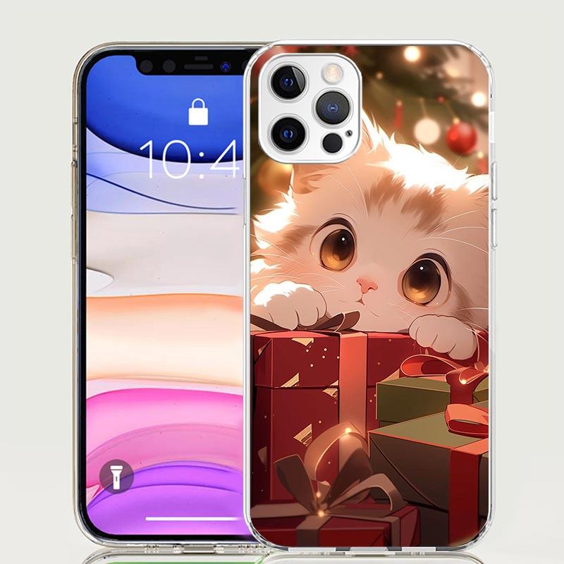 Cat Cute Kitten Cartoon Phone Case For iPhone 17 Air 16 15 Plus 11 14 Pro Max 13 Mini 12 7 8 + SE Pattern Art Customized Cover 1