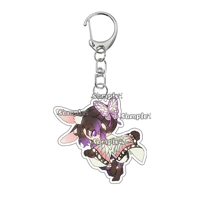 Cartoon Acrylic Nezuko Agatsuma Zenitsu Tomioka Giyuu Peripheral Keychain Pendant Decoration Fans Cute Accessory Ornaments Gifts