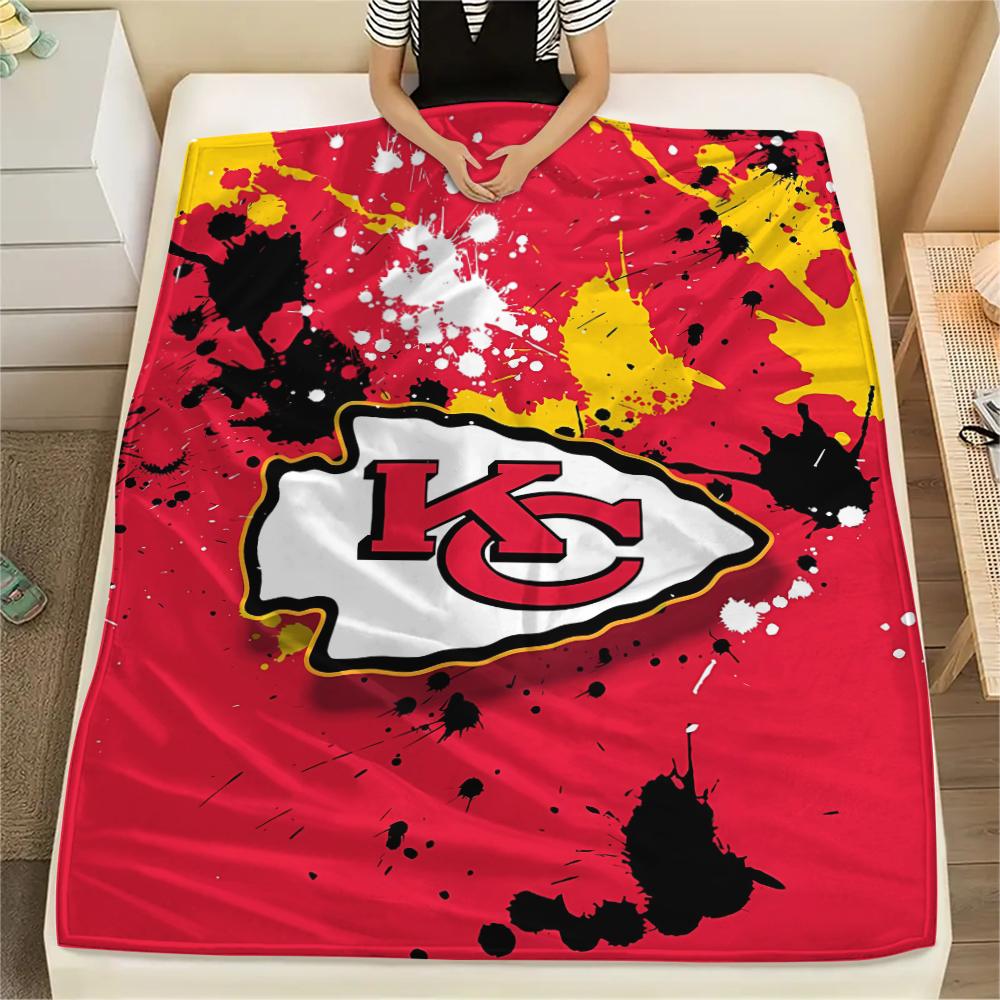 1Pc Kansas City Print Flannel Blanket, High Quality Comfortable for All Seasons, Home Decor, Warmth and Comfort, Perfect for Gifts