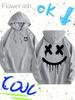 Felpa da Uomo con Cappuccio Drip-face, Motivo Mini Sorriso Gocciolante sul Davanti, Grafica Grande Sorriso che si Scioglie sul Retro, Pullover Morbido per Streetwear Casual Americano