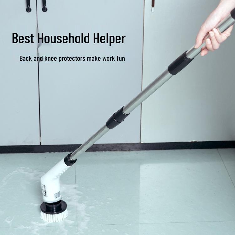 7-in-1 Cordless Electric Spin Scrubber with Retractable Long Handle.