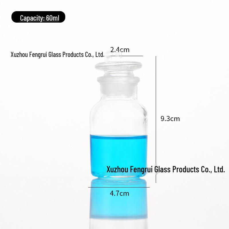 Wide-Mouth Frosted Glass Reagent Bottle, Transparent & Brown Light-Shielding Chemical Bottle