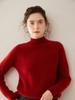 2024 Women's Autumn/Winter High Neck Seven-Needle Ribbed Cashmere Raglan Sweater