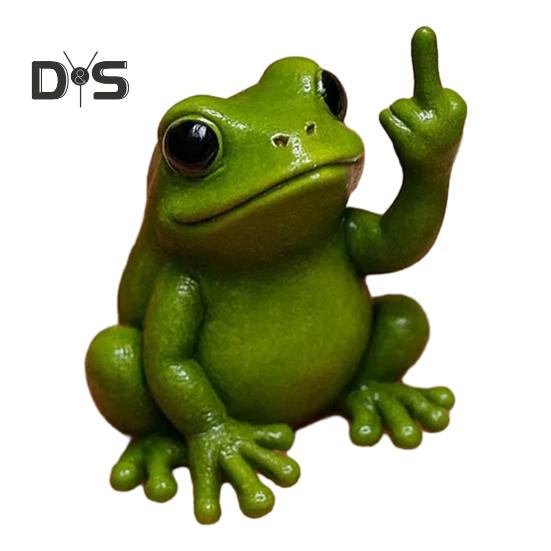 

Средний палец животного орнамент синтетическая смола статуя реалистичный дизайн скульптура смешной юмористический домашний декор Frog
