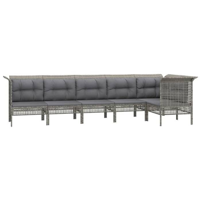 VidaXL Garden Lounge Set with Cushions 6 Pcs, Patio Furniture Set, Outdoor Furniture, Patio Sofa, Modern, 3187509