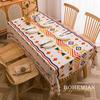 Tovaglia nordica con stampa a nappe in cotone lino antimacchia - Resistente al calore per casa e sala da pranzo