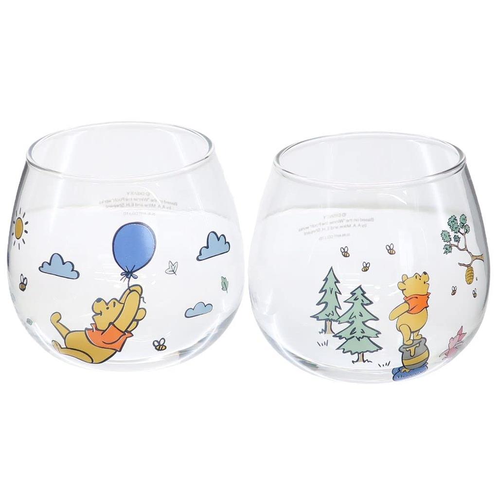 Sun Art Disney the Swaying Tumbler Glass Pair Set of 2 290ml Made In Japan SAN3990 "Winnie Pooh" Approx.