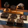 Black Ebony Wood Incense Burner Home Indoor Use Large Round Aromatic Diffuser Tea Ceremony Decor