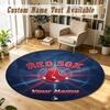 Round Rug Custom NameBoston Red Sox Pattern Non Slip Carpet Home Floor Decor
