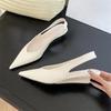 Fashion Fashion Patent Leather Pointed Toe Women Pumps Elegant Low Heels Sandals Casual Dress Street Style Shoes