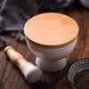Ceramic Pepper Grinder Bowl Hand Crasher Mortar Pestle Set for Home Kitchen Spice Grinding EU Export