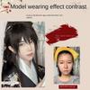 High Ponytail Men's Hanfu Cosplay Wig Chinese Style Long Straight Hair  Photo Props