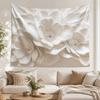 3D Embossed White Rose Tapestry Floral Wall Cloth Aesthetics Room Decor Minimalist Art Hanging Blanket for Sofa Home Decoration