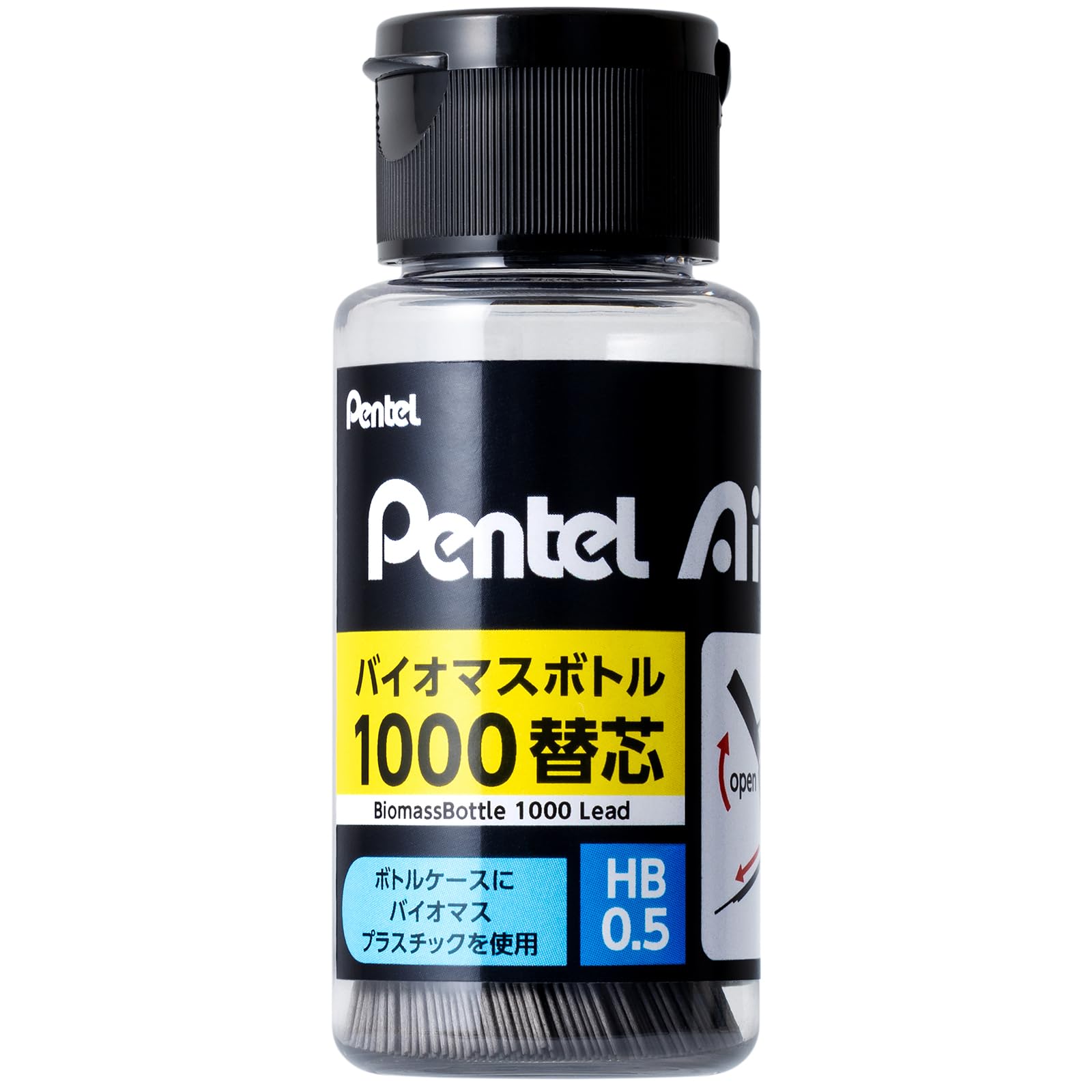 

Pentel Mechanical Lead Pentel Ain HB 1000pcs Bio Bottle 0.5mm C1005BIO-HB чёрный