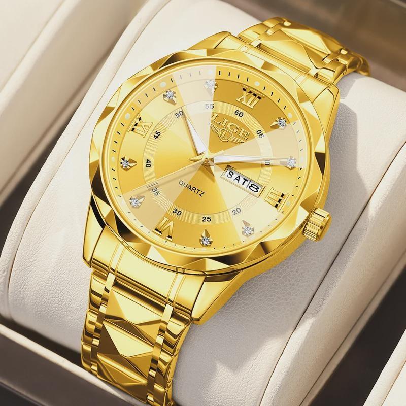 Fashion Simple Quartz Man Watch Luxury Business Steel Band Casual Sports Waterproof Date Weeks Watches
